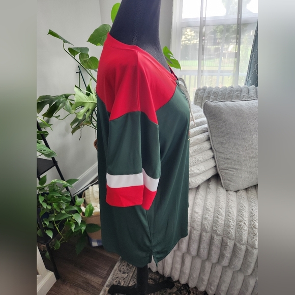 NHL Minnesota Wild Red and Green Lace-Up Jersey Womens Size XL - Picture 5 of 8